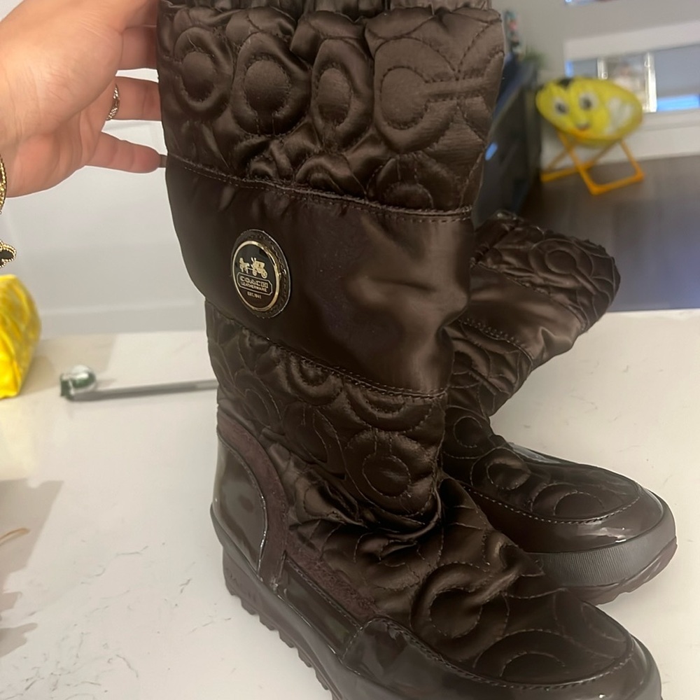 Brown coach boots